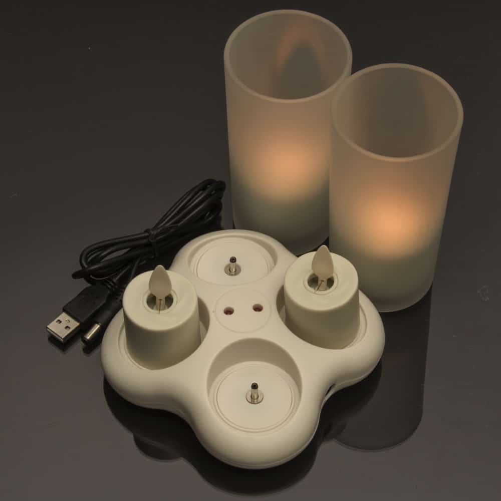 4-Set Luminara Rechargeable Tea Light Set - IR Enabled (SLUM2106) - Image 5